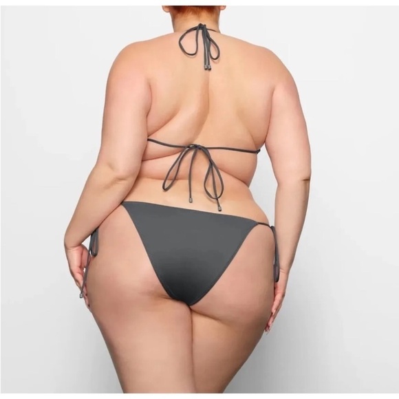 SKIMS lace up monokini one piece swimsuit gunmetal 4X NWT! - Picture 3 of 7